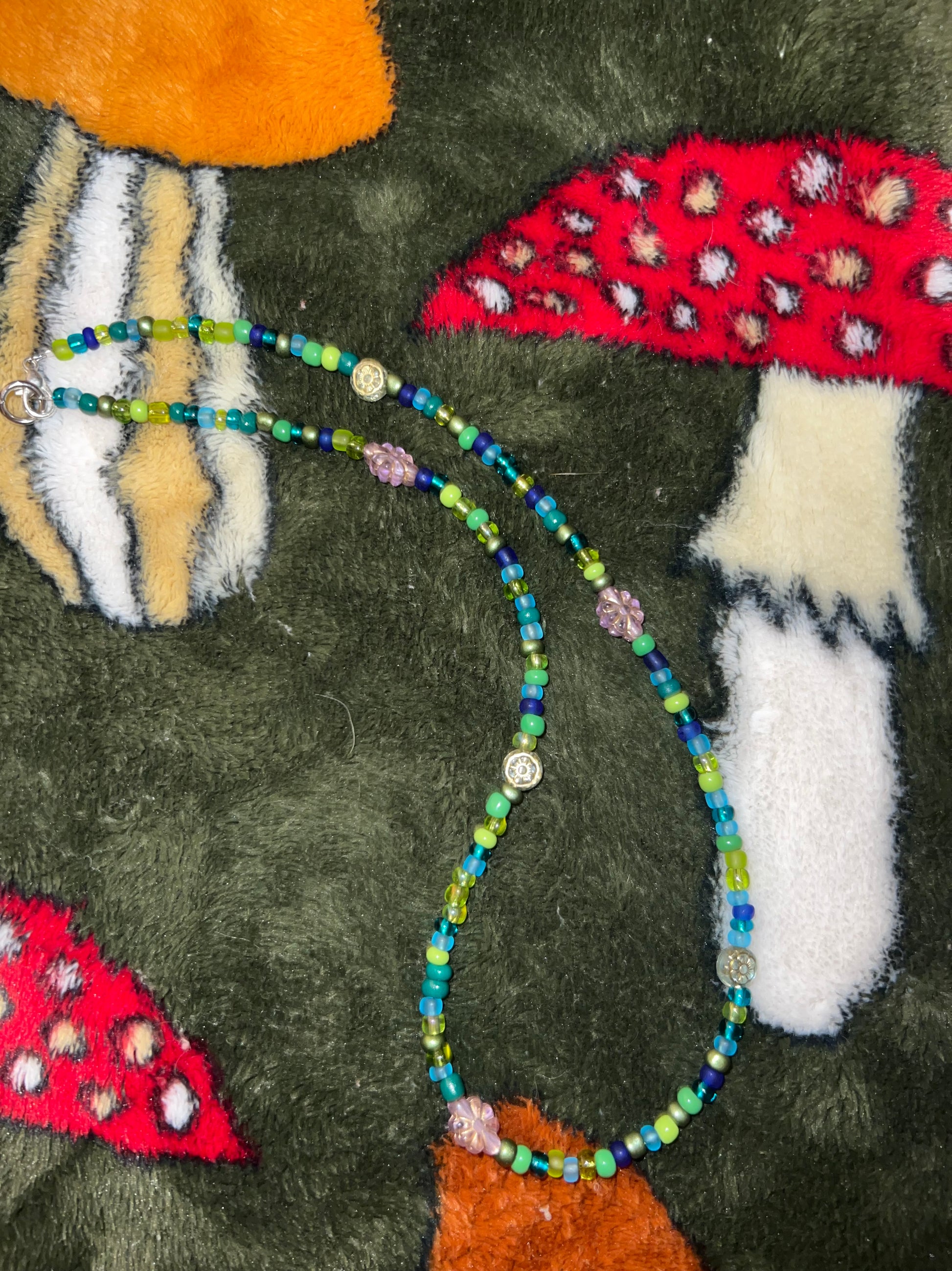 Green and Blue Beaded Necklace