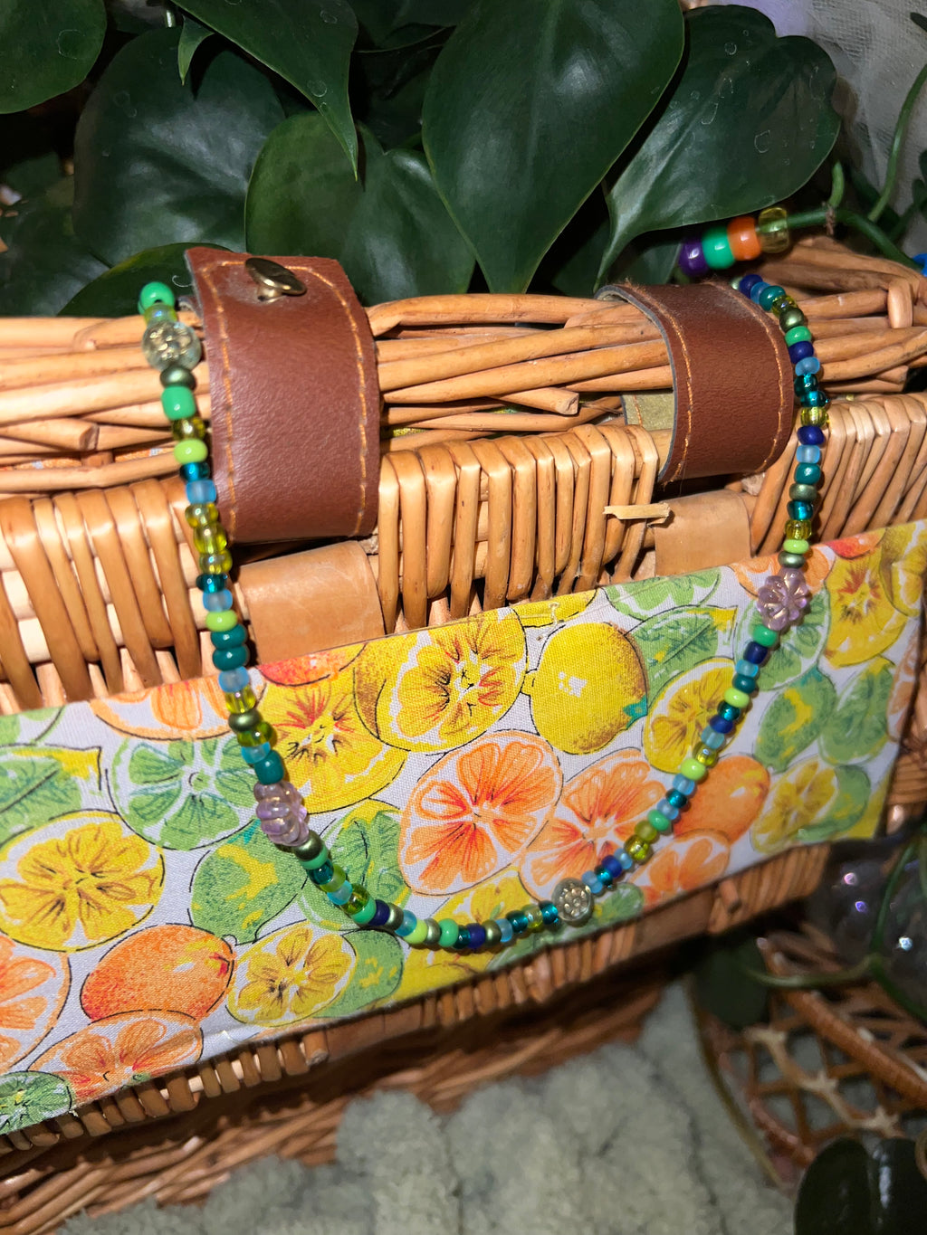 Green and Blue Beaded Necklace