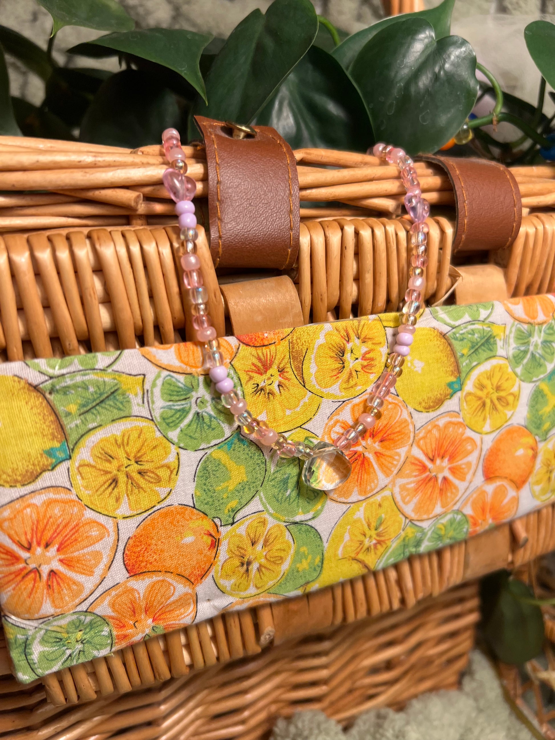 Princess Pink Beaded Necklace