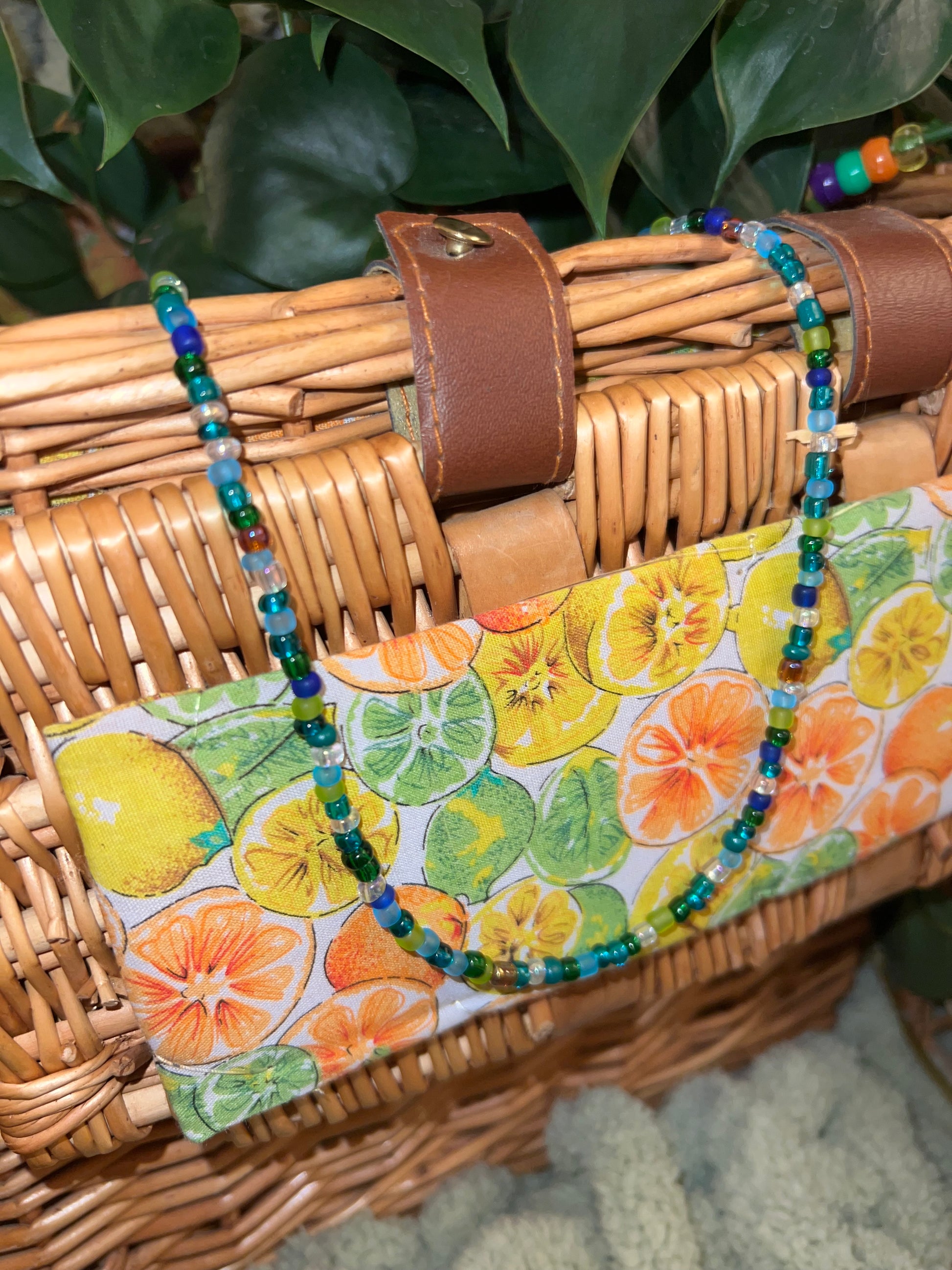 Blue Green Beaded Necklace
