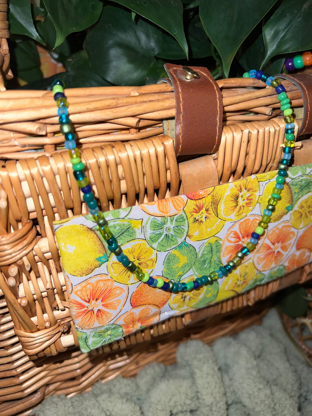 Green Blue Beaded Necklace