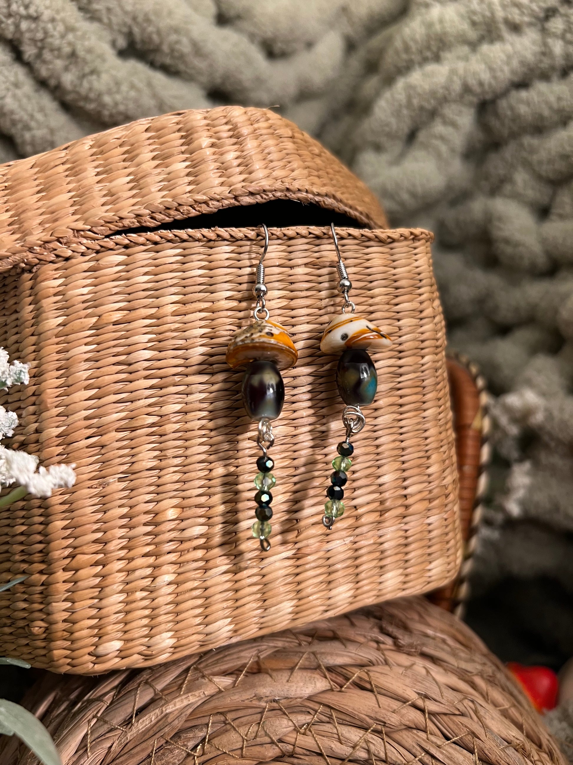 Crystal Mushroom Earrings