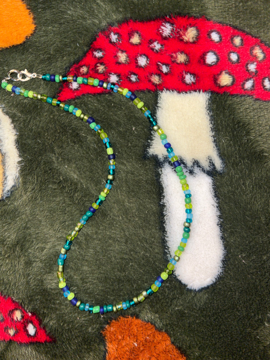 Green Blue Beaded Necklace