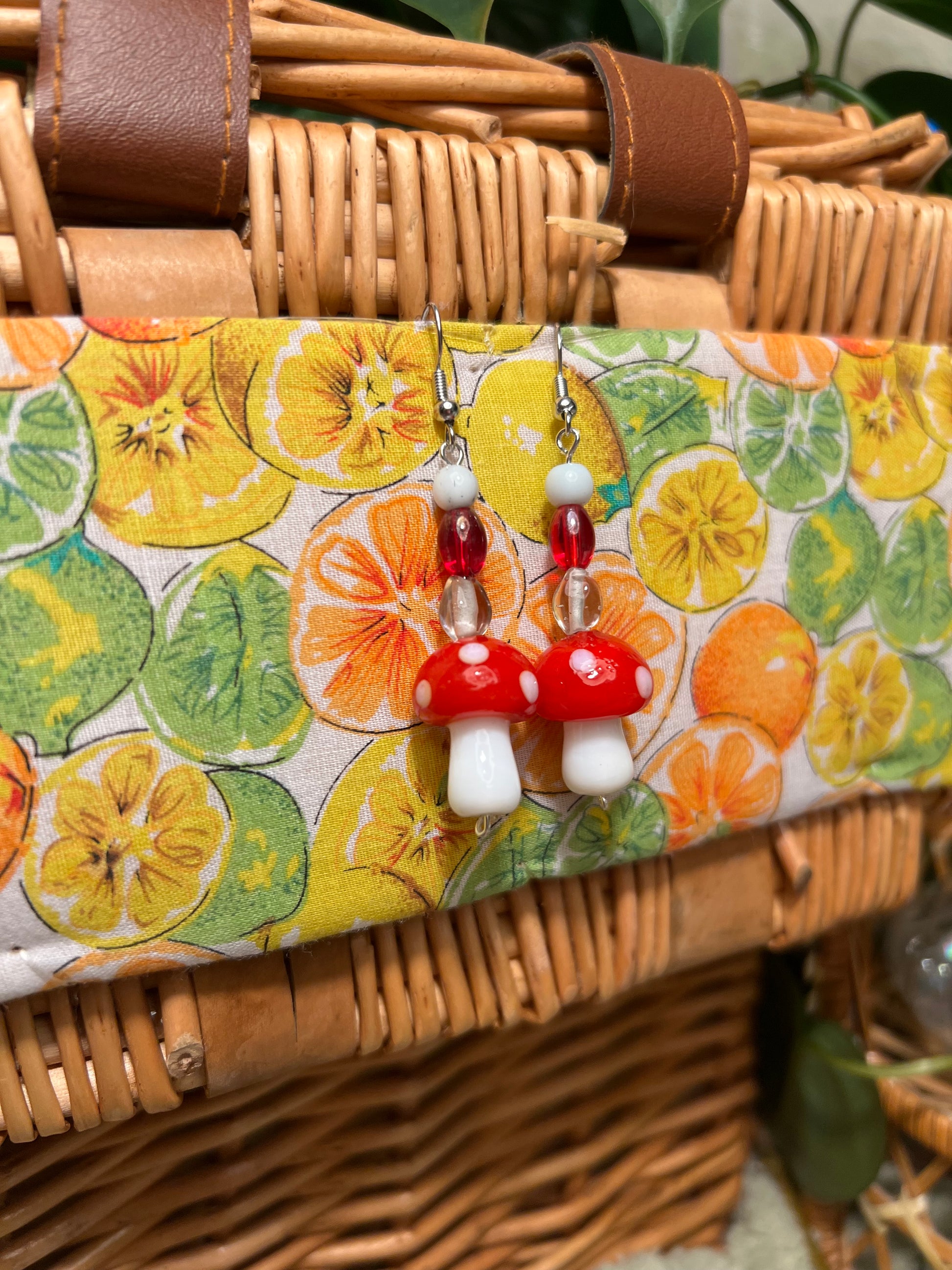 Rosy Mushroom Earrings