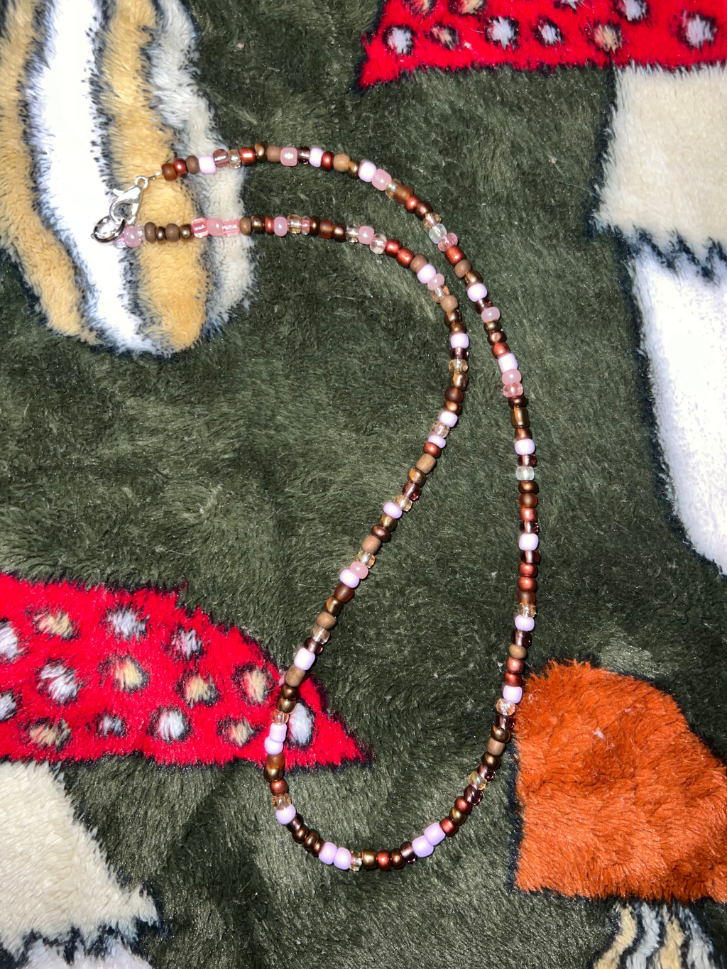 Lavender Coffee Beaded Necklace