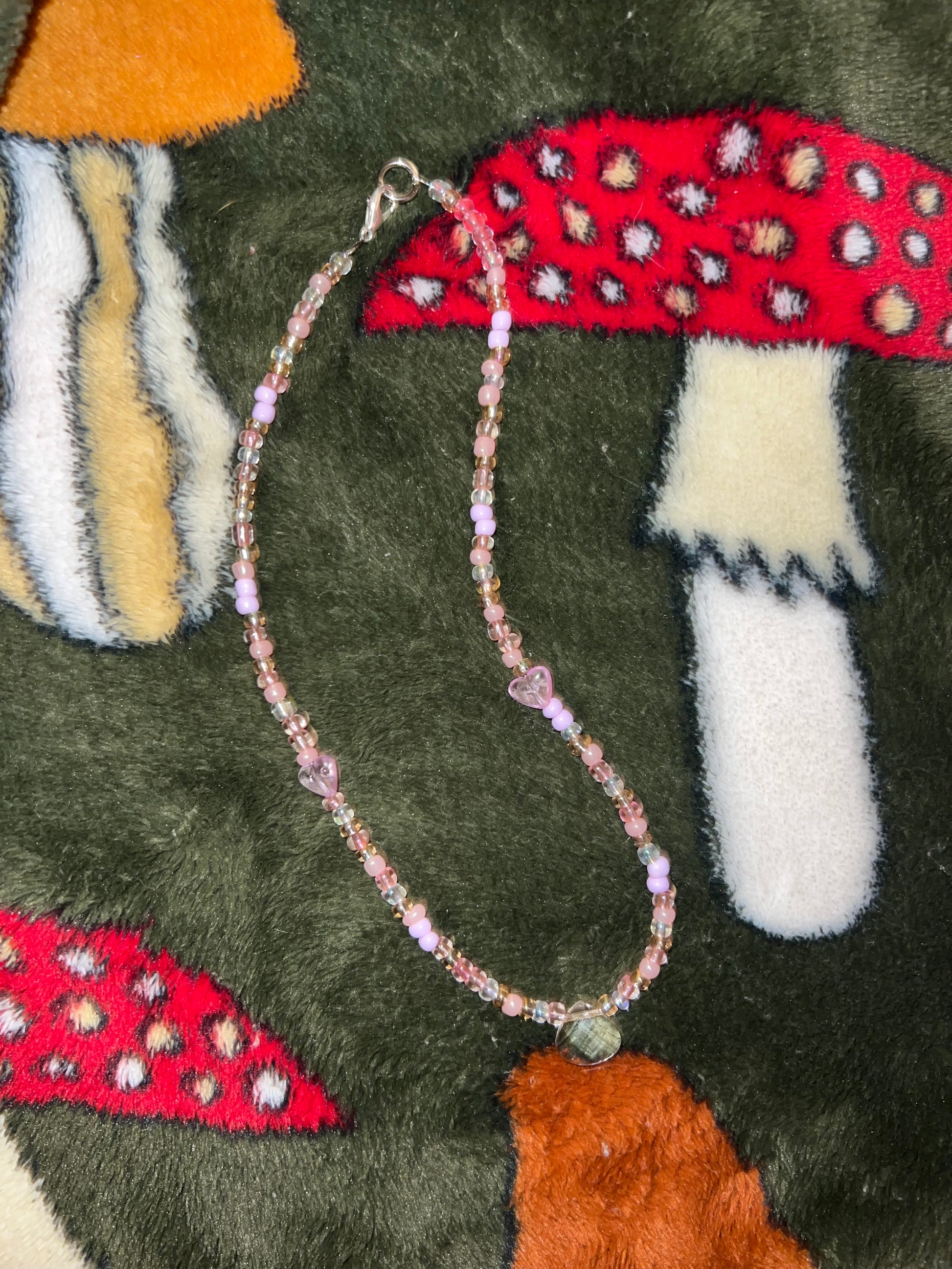 Princess Pink Beaded Necklace